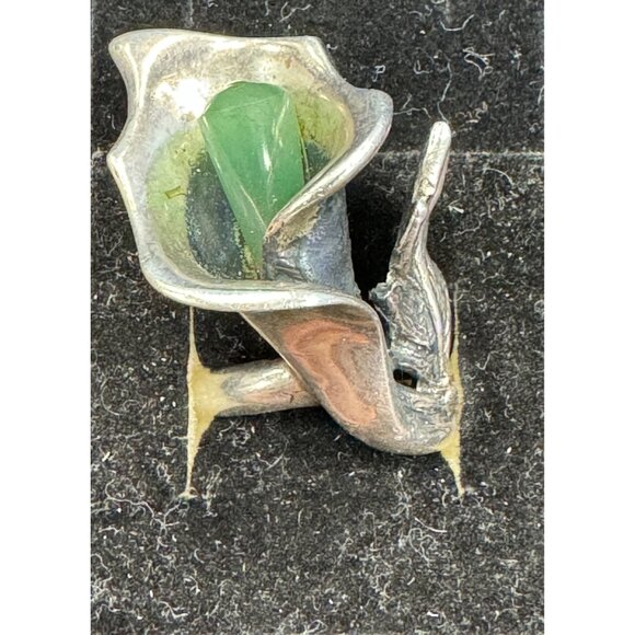 Unbranded Jewelry - Size 8 Unbranded 950 Sterling Silver Statement/Cocktail Lilly Design Ring